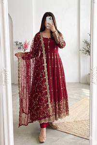 Hot Selling New Fashionable Designer Anarkali Dress for Women Full Sleeve Beautiful Georgette Indian Pakistani <b>Parties</b> Diwali - Product Image 2