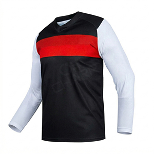 ชุดแข่งรถมอเตอร์ไซค์แบบสั่งทำพิเศษ เสื้อผ้าลำลองสำหรับขี่มอเตอร์ไซค์ พิมพ์ลายแบบ Sublimation สำหรับเสื้อเจอร์ซีย์วิบาก - Product Image 1