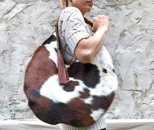 Sac fourre-tout 100 % cuir de vachette véritable avec bandoulière confortable, sac seau de style western pour femme, en cuir de vachette repoussé tendance - Product Image 3