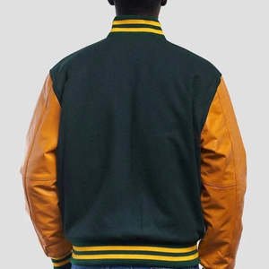 2027 Wholesale Custom latest designs Long Sleeve Winter <b>Jacket</b> <b>Plain</b> Blank <b>Varsity</b> Letterman <b>Jacket</b> for men - Product Image 4