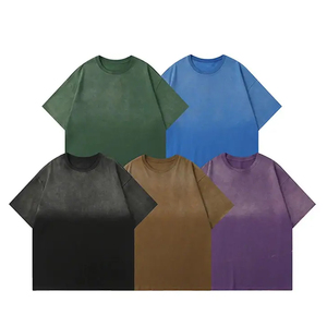 T-shirt vintage lavé 220 grammes, imprimé LOGO personnalisé, manches courtes, coupe oversize, style rétro américain, 100% coton peigné, toutes tailles - Product Image 4