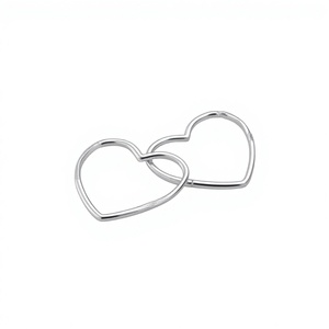 ต่างหูเงินแท้ 925 ดีไซน์เกาหลี ลายเส้นรัก ขนาดใหญ่ สไตล์ INS เรียบง่าย ดูดี เหมาะสำหรับใส่ไปทำงาน ขายส่ง - Product Image 1