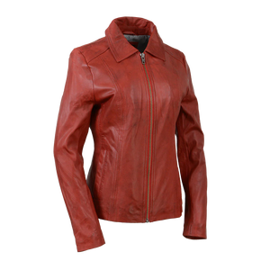 Chaqueta de Motociclista de Cuero Genuino para Mujer, Diseño Personalizado, Ajustada, Transpirable, Invierno, Servicio OEM, Venta al Por Mayor - Product Image 1