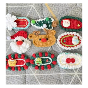 <b>Beginner</b> Crochet Hair Clip <b>Kit</b> Soft Acrylic Yarn Floral Pattern DIY <b>Knitting</b> Set Assorted Colors 3-14 Years Easy Hair - Product Image 1