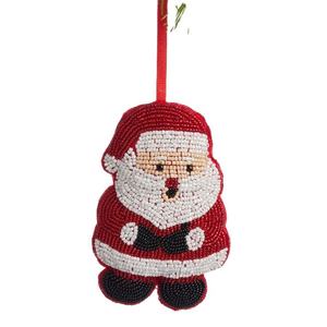 Handcrafted Beaded Santa Christmas Ornament For Festive Gifting DIY Decor Artistic Holiday Trending Christmas Hanging Accessory - Product Image 1