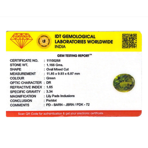 Natural Faceted Peridot Gemstone 5.83 Carat 6mm for Fine Jewelry IGI Certified - Product Image 4