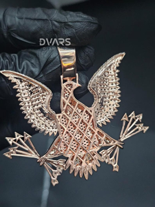 Nuevo Colgante de Águila con Incrustaciones de Diamantes, Estilo Hip Hop para Hombre, Chapado en Oro, con Moissanita, Personalizable con Nombre o Logotipo, Ideal para Regalo - Product Image 5