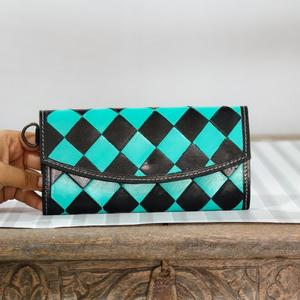 Portefeuille long à motif géométrique tendance avec fermeture pliante pour femmes, utilisation quotidienne, matériau PU, multifonctionnel - Product Image 2