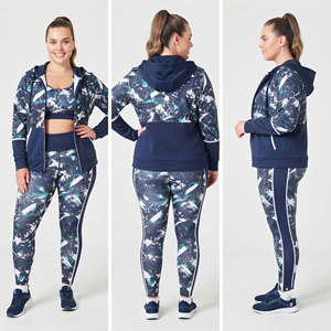 Customized Sublimation Printed Hooded Training Jacket <b>Women's</b> Sports Bra Leggings Three Piece Set <b>Compression</b> Yoga 3 Pcs Ladies - Product Image 6