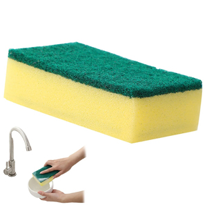 Éponge de nettoyage de cuisine avec tampon à récurer robuste / Tampon à récurer sans rayures Éponge de haute qualité pour la vaisselle - Product Image 2