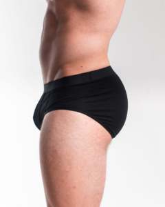 Caleçons boxeurs mi-hauts noirs pour hommes 100 % coton tricoté sans couture couleur unie - Product Image 4