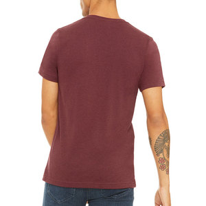 T-shirt pour homme en tissu de bambou respirant et doux, manches courtes, col en V, t-shirt en coton pour homme, col en V, OEM, t-shirt personnalisé - Product Image 3