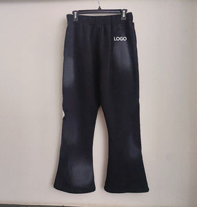 Pantalon de jogging évasé décontracté de haute qualité avec logo personnalisé OEM, patchwork personnalisé, taille élastique, pantalon de survêtement évasé empilé pour hommes - Product Image 2