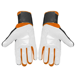 SAAR INDUSTRIES Leather Baseball Batting Gloves Black White Orange Ambidextrous <b>Hook</b> Loop Closure Durable Wrist Support High - Product Image 3
