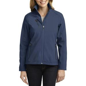Chaqueta Softshell Azul para Mujer, Cortavientos, con Cierre de Cremallera, Cuello Alto, Informal, para Otoño, Personalizable - Product Image 6