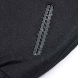 Veste universitaire brodée en laine pour homme, style streetwear, avec manches en cuir, personnalisable, vente en gros OEM, best-seller - Product Image 3