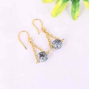 Natural Ethiopian <b>Opal</b> Copper 925 Sterling Silver Gold Plated Minimalist Drop <b>Earrings</b> for Women - Product Image 2