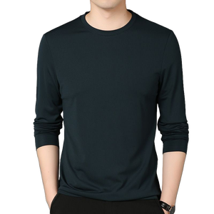<b>Men's</b> Silk-<b>Cool</b> Long Sleeve <b>Shirt</b> - Breathable & Quick-Dry Round Neck Tee for All Seasons - Product Image 5
