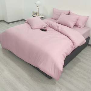 Ensemble de housse de couette simple, vert menthe uni, 3 pièces, 100% coton tissé, rafraîchissant, pour usage domestique - Product Image 3