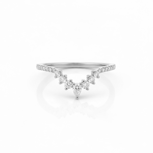 DEF Color VS VVS Clarity Teardrop Lab Diamond <b>Ring</b> 10K 14K Solid Gold Minimalist Chevron Moissanite Diamond <b>Ring</b> <b>Stacking</b> <b>Ring</b> - Product Image 3