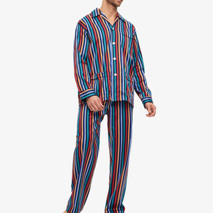 Pyjama d'été 100 % soie satinée de luxe pour homme, ensemble 1 pièce, vêtement de nuit thermique tendance, respirant, haute qualité, prix abordable - Product Image 3