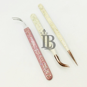 Pinzas para Extensión de Pestañas de Visón con Brillo, de Acero Inoxidable Sostenible, Color Personalizado con Punta Nano de Color, Pinzas para Pestañas de Visón - Product Image 4