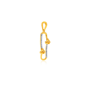 Pendentif en or jaune avec diamants ronds cultivés en laboratoire, design minimaliste, bijoux pour femmes à porter au quotidien - Product Image 2