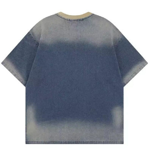 เสื้อยืดสไตล์ฮิปฮอปผู้ชาย ล้างสีแบบแอซิดวอช ผ้าฝ้าย 100% ทรงปกติ น้ำหนักผ้า 220 กรัม ป้องกันรอยยับและแห้งเร็ว - Product Image 1