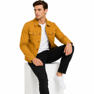 stylish mens denim jacket made for modern casual <b>outfits</b> with sturdy denim soft feel classic details and versatile wear across - Product Image 5