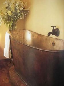 Bañera Ovalada Independiente con Acabado en Cobre, Bañera de Metal para Baño, Hotel, Villa - Artesanía India - Product Image 2