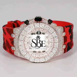 Reloj de Lujo para Hombre, con Esfera Cuadrada de Acero Inoxidable, Diamantes Moissanite VVS, Movimiento de Cuarzo, Cronógrafo, Estilo Urbano, de Proveedor Indio - Product Image 1