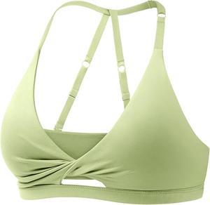 Soutien-gorge de sport personnalisé sexy pour le yoga, rembourré, extensible, à bretelles, dos évidé, torsion avant, pour la gym et l'entraînement - Product Image 1