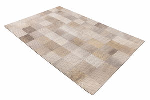 Tapis en cuir imperméable antidérapant à motif floral moderne, en velours bouclé/coupe, avec envers en jute, pour usage domestique et extérieur - Product Image 6