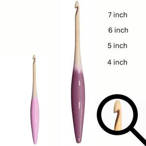 Juego de ganchos de ganchillo de madera de colores ergonómico de 3,5mm y 4mm, venta al por mayor, gran oferta, agujas de tejer, juego de costura personalizado de resina con mango suave - Product Image 4