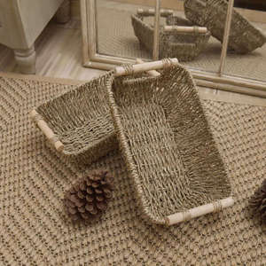 High Quality Vietnam Rattan Container Kitchen Organizer Eco-Friendly Home Decoration by Sea Grass Big Size Storage <b>Basket</b> - Product Image 5