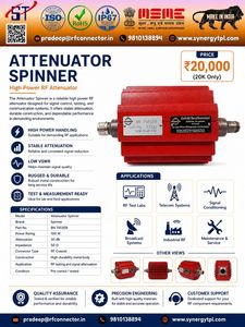 Atténuateur RF haute puissance RF CONNECTOR HOUSE Spinner 100 kW 30 dB 50 Ohm avec protection contre les courts-circuits pour connecteur coaxial - Product Image 1