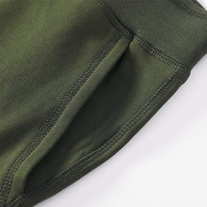 Women's Olive Green Solid Sporty Pants <b>Elastic</b> <b>Waist</b> High Rise Full Length Straight Leg Casual <b>Trousers</b> - Product Image 5