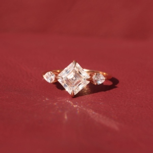 925 Sterling <b>Silver</b> Dark Gray Hexagon Claw Setting Three Stone Moissanite <b>Ring</b> <b>for</b> <b>Men</b> Wedding - Product Image 6