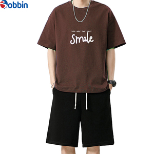 BOBBIN INDUSTRIES Conjunto Deportivo Informal Unisex Cómodo de Manga Corta, Camiseta y Pantalones Deportivos, Tejido Transpirable de Felpa, Poliéster/Algodón - Product Image 6
