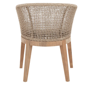 Chaise de salle à manger en teck d'extérieur avec chaises de jardin en rotin et coussin pour usage extérieur - Product Image 3
