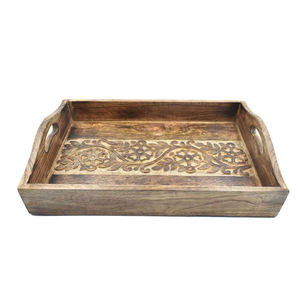 Acacia Wood Polished Portable Octagon Serving Tray for Catering Coffee <b>Table</b> <b>Kitchen</b> or Home Decor - Product Image 1
