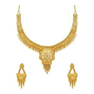 Collares Cortos Chapados en Oro de 14K, 18K y 24K al por Mayor, Conjunto de Joyería Tradicional, Conjunto de Collares de Moda de Latón Relleno de Oro - Product Image 3