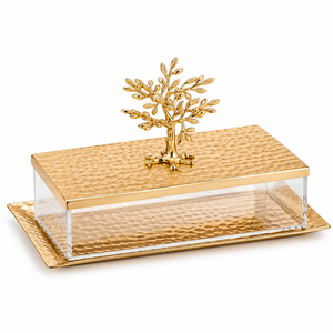 <b>Wooden</b> Chocolate <b>Box</b> <b>with</b> Gold Textured <b>Lid</b> & Ring Knob for Events Weddings & Premium Gifting Custom Sizes & Colors Available - Product Image 3