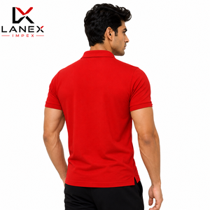Polo rouge personnalisé avec logo en gros |   Polo en polyester de haute qualité pour uniforme |   Vêtements de golf, professionnels et promotionnels - Product Image 4