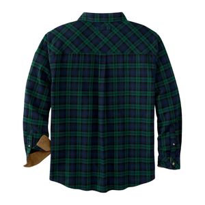 Camisa de Hombre Verde Oscuro con Diseño de Cuadros, Mezcla de Algodón, Forro Térmico, Cierre de Botones, Resistente, para Clima Frío, Camisa de Franela - Product Image 2