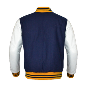 Chaqueta Universitaria de Béisbol Roja Personalizada al por Mayor, Estilo Letterman con Mangas de Cuero - Product Image 2