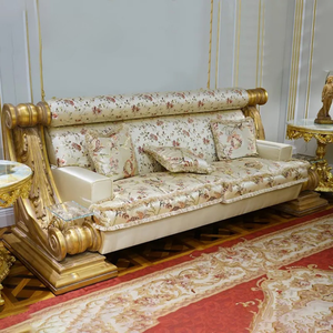 Ensemble de canapés sectionnels de luxe en bois de mahogany massif, sculptés à la main et rembourrés, pour salon, hôtel ou villa - Product Image 3