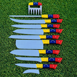 Juego de Cuchillos de Cocina de 4 Piezas, 5 Piezas, 7 Piezas |   Juego de Cuchillos de Chef de Acero Inoxidable Hechos a Mano con Diseño Grabado - Product Image 2