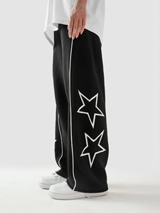 Custom 100% Soft Cotton Men Breathable Straight Leg Sports Pants Lightweight Casual Outdoor <b>Trousers</b> with Elastic Waist - Product Image 3