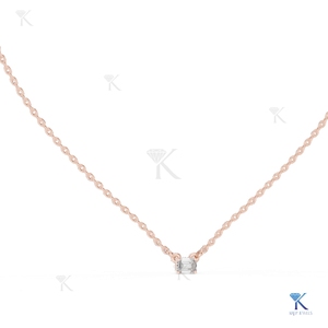 Collar con Colgante de Diamante Cultivado en Laboratorio de 0.25 Ct, Corte Esmeralda, Oro Sólido de 14K/18K, Elegante y Minimalista para Mujer, Ideal para Fiestas y Bodas - Product Image 3